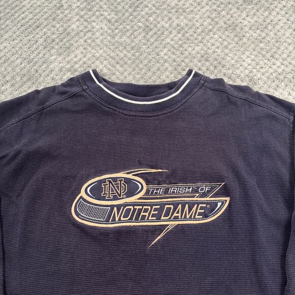 Cadre Athletic Other - VTG 90's Notre Dame Fighting Irish Navy Faded Crewneck Sweatshirt Sz L